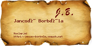 Jancsó Borbála névjegykártya
